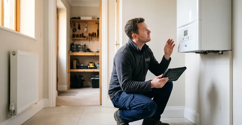 Instalator dobierający moc pieca gazowego w kotłowni